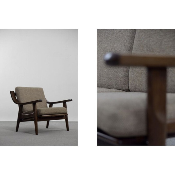 Image 1 of Paar Mid Century 3-zitsbank & fauteuil van Hans J. Wegner voor Getama Scandinavisch 1960