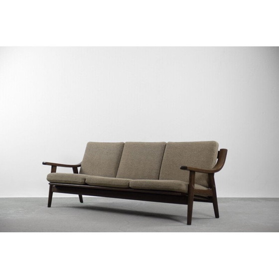 Image 1 of Paar Mid Century 3-zitsbank & fauteuil van Hans J. Wegner voor Getama Scandinavisch 1960