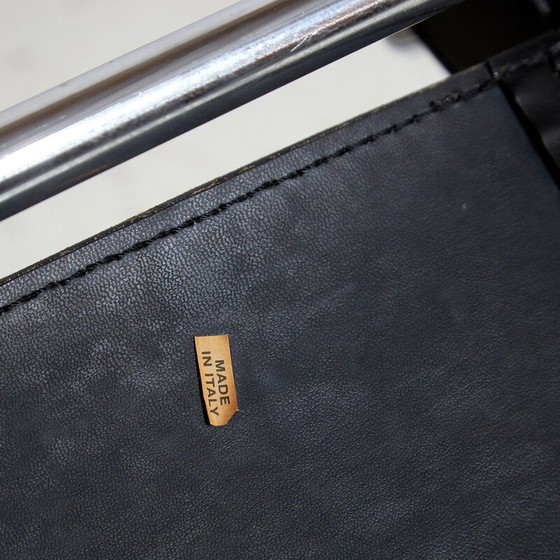 Image 1 of Vintage buisstoelen van chroomstaal en leer, 1980