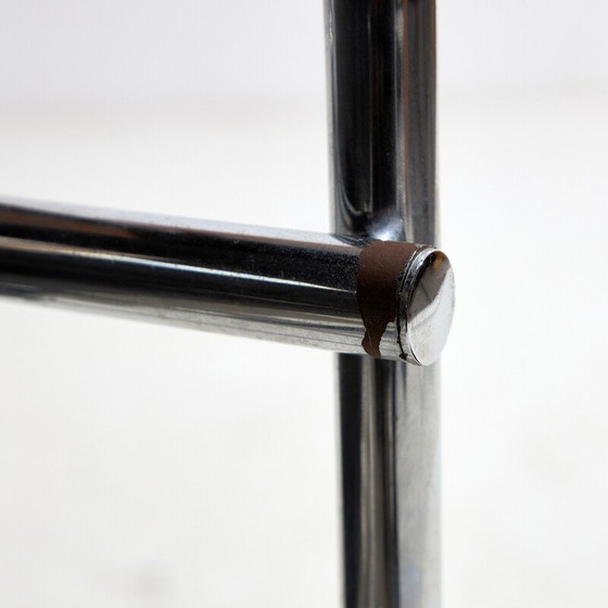 Image 1 of Vintage buisstoelen van chroomstaal en leer, 1980