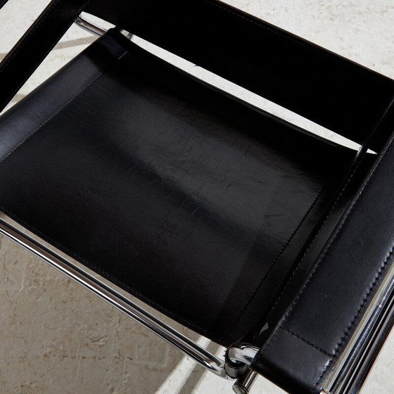 Image 1 of Vintage buisstoelen van chroomstaal en leer, 1980