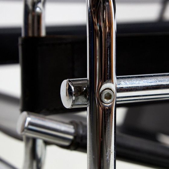 Image 1 of Vintage buisstoelen van chroomstaal en leer, 1980