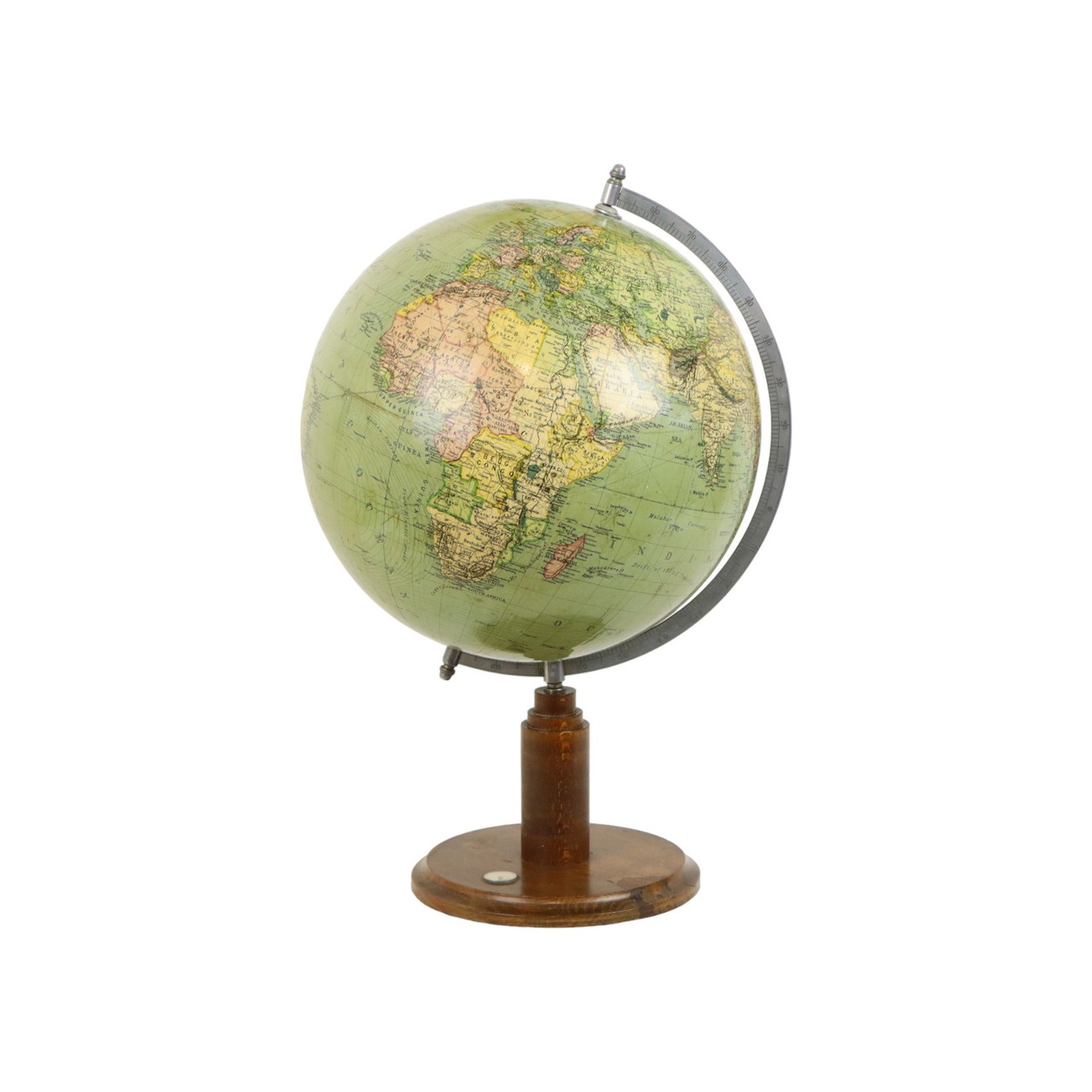 EXERZ 30cm Antique Globe avec base carrée en bois, Carte en Anglais