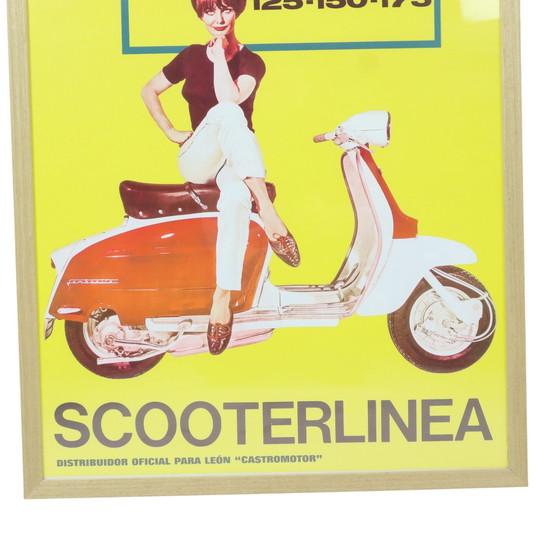 Image 1 of Vintage Ingelijste Lambretta Poster