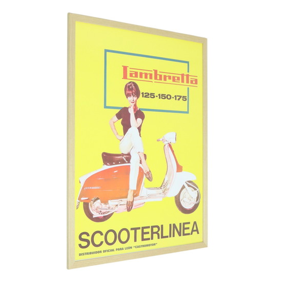 Image 1 of Vintage Ingelijste Lambretta Poster