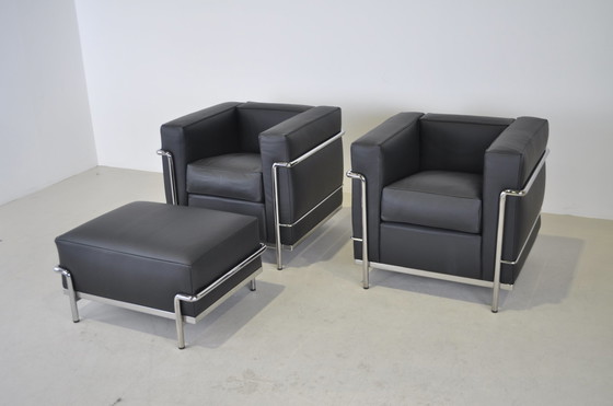 Image 1 of 2x Cassina LC2 fauteuil + hocker nieuw