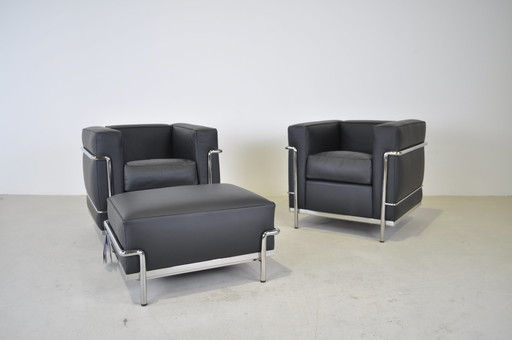 2x Cassina LC2 fauteuil + hocker nieuw