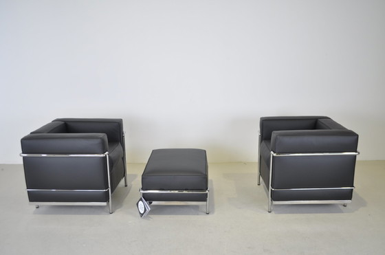 Image 1 of 2x Cassina LC2 fauteuil + hocker nieuw