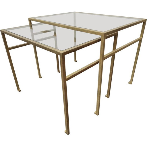 Vintage vergulde nesttafels van Roger Thibier, 1960