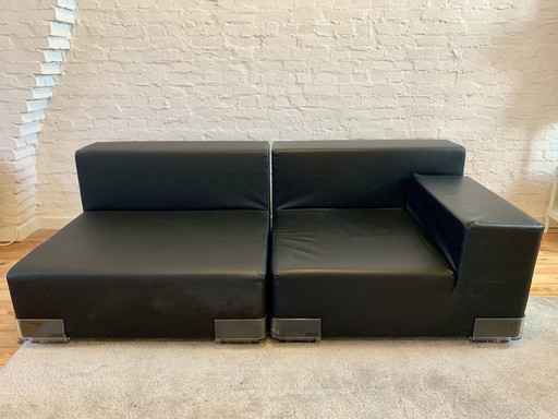 Piero Lissoni Plastics Sofa Kartell Set Van 2 Zwart 2003