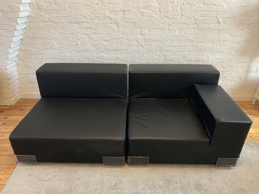 Piero Lissoni Plastics Sofa Kartell Set Van 2 Zwart 2003