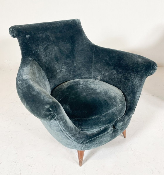 Image 1 of Mid Century-Moderne Vintage Clubfauteuil, Italië, 1950S