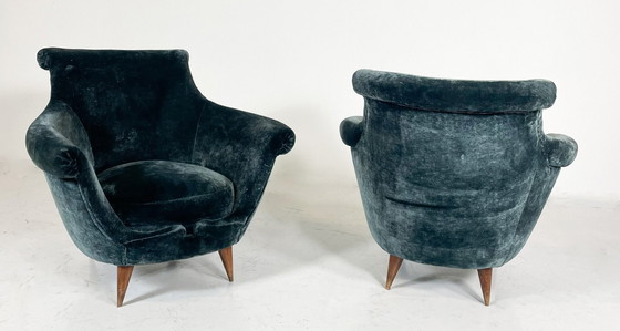 Image 1 of Mid Century-Moderne Vintage Clubfauteuil, Italië, 1950S