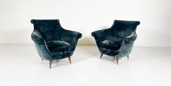 Image 1 of Mid Century-Moderne Vintage Clubfauteuil, Italië, 1950S