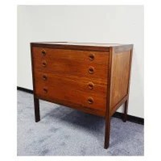 Image 1 of Vintage Teak Kast Met Bureauklep 