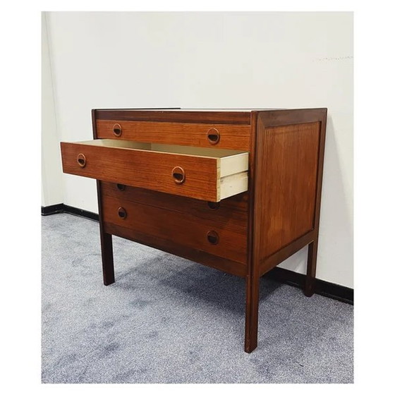 Image 1 of Vintage Teak Kast Met Bureauklep 