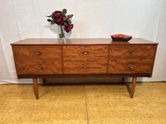 Image 1 of Mid Century Retro Vintage Teak Klein Dressoir Van Schreiber 1960