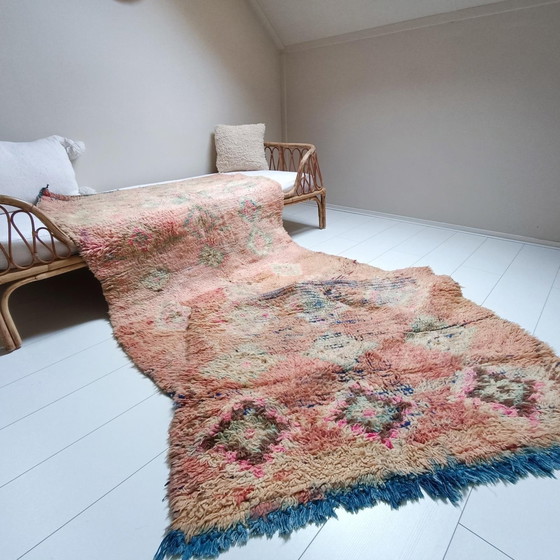 Image 1 of Handgemaakte Vintage Loper Wol 318x118cm Berber Vloerkleed