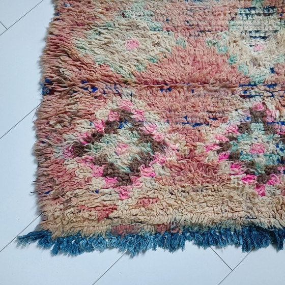 Image 1 of Handgemaakte Vintage Loper Wol 318x118cm Berber Vloerkleed
