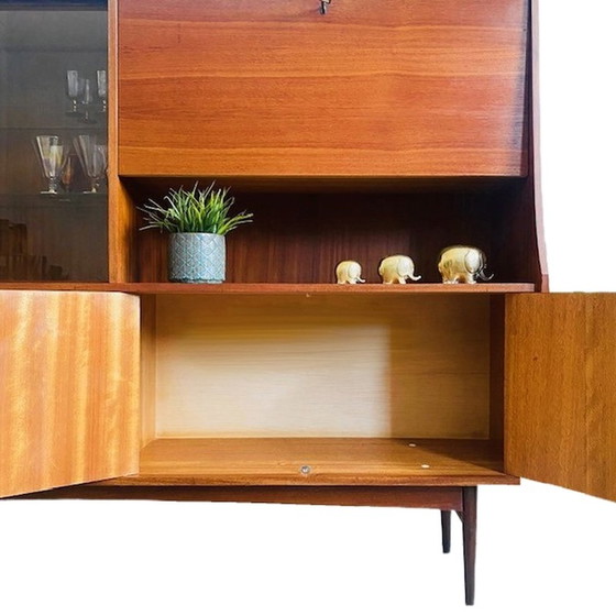 Image 1 of Deens design vintage highboard vitrinekast 1960's