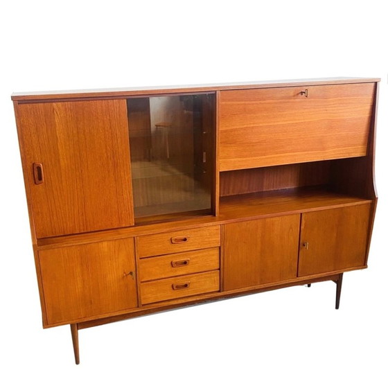 Image 1 of Deens design vintage highboard vitrinekast 1960's