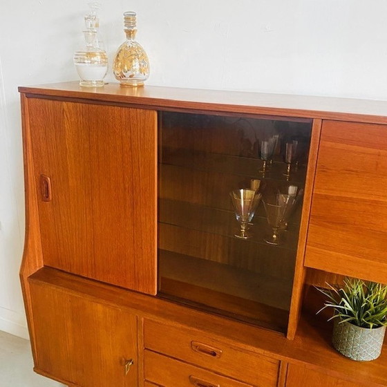 Image 1 of Deens design vintage highboard vitrinekast 1960's