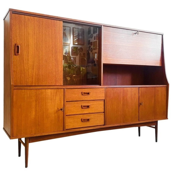 Image 1 of Deens design vintage highboard vitrinekast 1960's