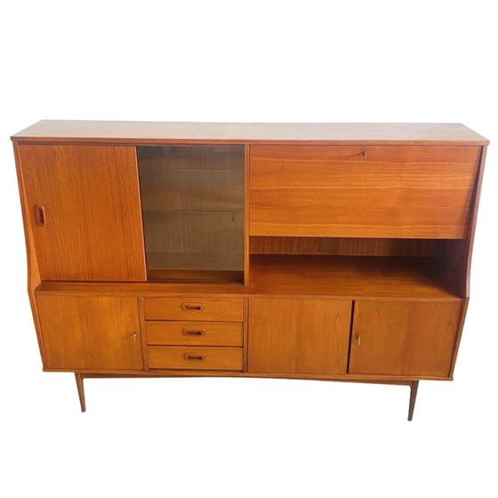 Image 1 of Deens design vintage highboard vitrinekast 1960's