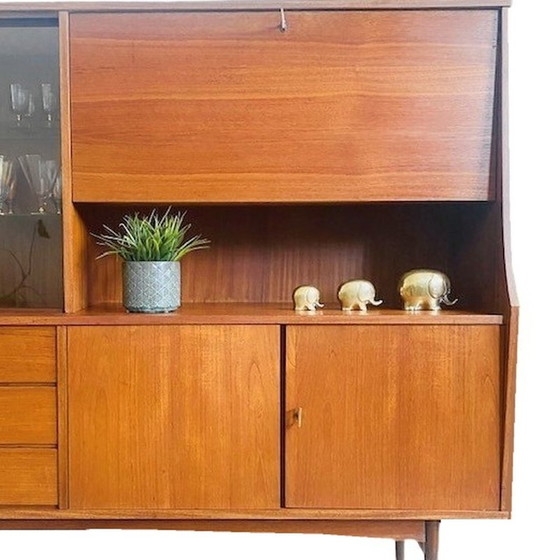 Image 1 of Deens design vintage highboard vitrinekast 1960's