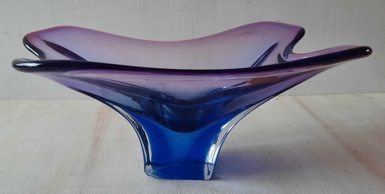 Image 1 of Murano Glas Paars/Blauwe Schaal