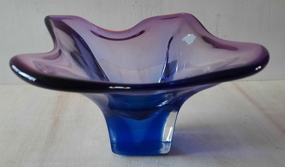 Image 1 of Murano Glas Paars/Blauwe Schaal