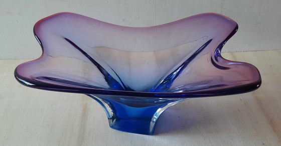 Image 1 of Murano Glas Paars/Blauwe Schaal