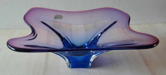 Image 1 of Murano Glas Paars/Blauwe Schaal