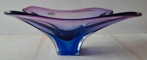 Image 1 of Murano Glas Paars/Blauwe Schaal