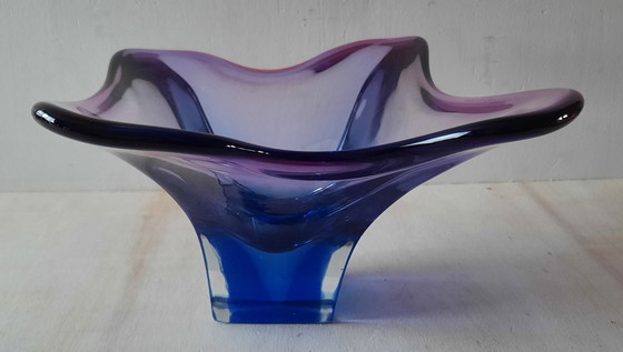 Image 1 of Murano Glas Paars/Blauwe Schaal