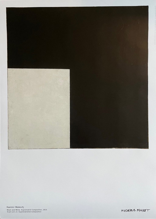 Kazimir Malevitj (1879-1935), Zwart en wit. Suprematistische compositie, Copyright Kazimir Malevitj, Zweden 2023 Mom/2004/97