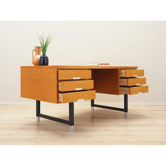 Image 1 of Essenhouten bureau, Deens ontwerp, jaren 1970, fabrikant: Eigil Petersens Møbelfabrik