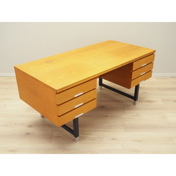 Image 1 of Essenhouten bureau, Deens ontwerp, jaren 1970, fabrikant: Eigil Petersens Møbelfabrik