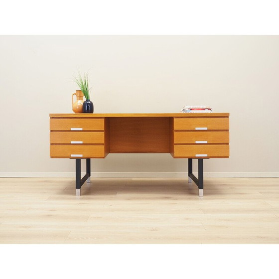 Image 1 of Essenhouten bureau, Deens ontwerp, jaren 1970, fabrikant: Eigil Petersens Møbelfabrik