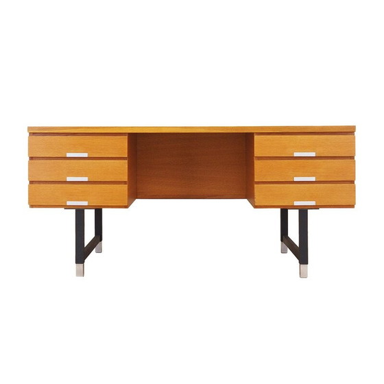 Image 1 of Essenhouten bureau, Deens ontwerp, jaren 1970, fabrikant: Eigil Petersens Møbelfabrik