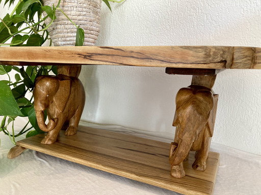 Vintage Jaren 60 Salontafel Op Olifant Poot 