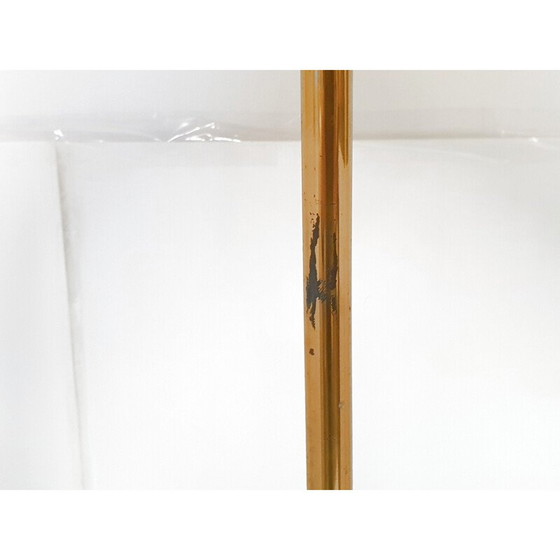 Image 1 of Vintage messing en nylon vloerlamp, Frankrijk 1950