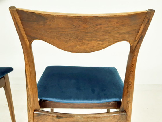 Image 1 of 3x vintage rozenhouten eetkamerstoelen