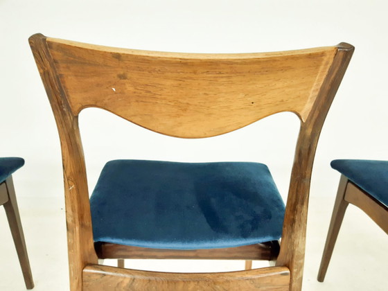 Image 1 of 3x vintage rozenhouten eetkamerstoelen