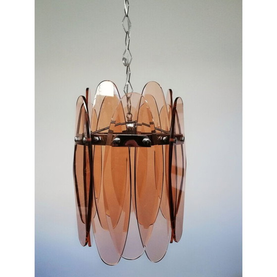 Image 1 of Vintage glazen hanglamp van Veca, Italië 1960