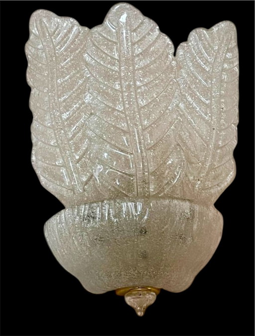 Barovier & Toso Murano Glas Wandlamp, Italië 1980