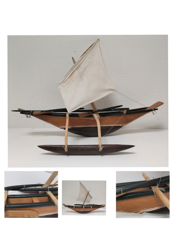 Image 1 of Houten kano Outrigger jaren 80