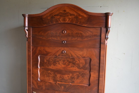 Image 1 of Vintage Mahonie Eendeurs Secretaire Kast