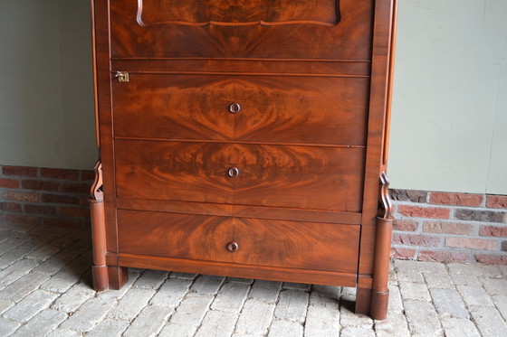 Image 1 of Vintage Mahonie Eendeurs Secretaire Kast