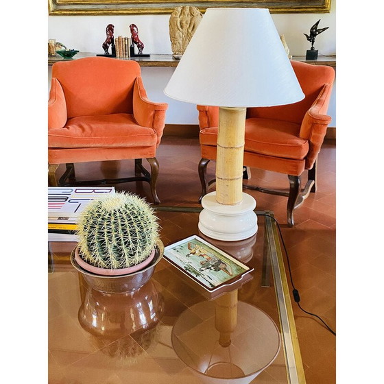 Image 1 of Vintage Hollywood regency bamboe tafellamp Rcm 1867, Italië 1970